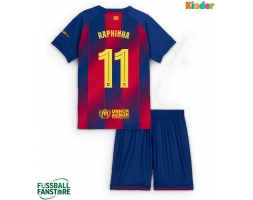 Barcelona Raphinha Belloli #11 Replik Heimtrikot Kinder 2025-26 Kurzarm (+ Kurze Hosen)